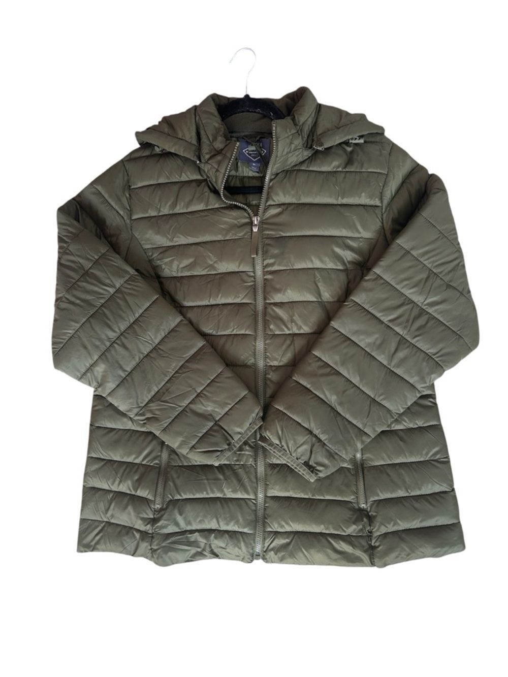 St. John's Bay Olive Hooded Quilted Puffer Jacket - Women's Size XL